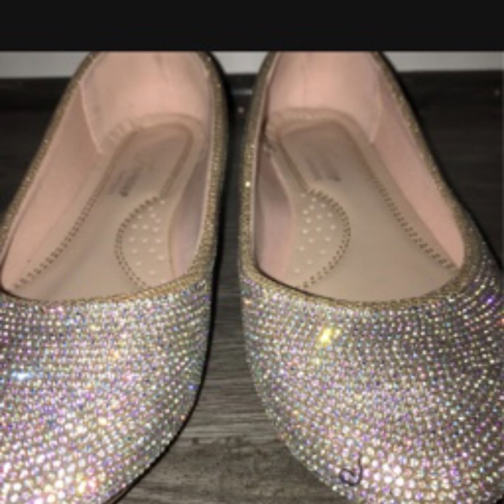 Rose gold flat shoes